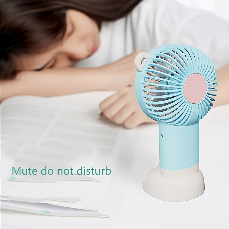 Компактный и портативный вентилятор с подставкой для телефона, портативный вентилятор с зарядкой от USB для мужчин и женщин - идеальный вентилятор для работы, активного отдыха, путешествий и кемпинга