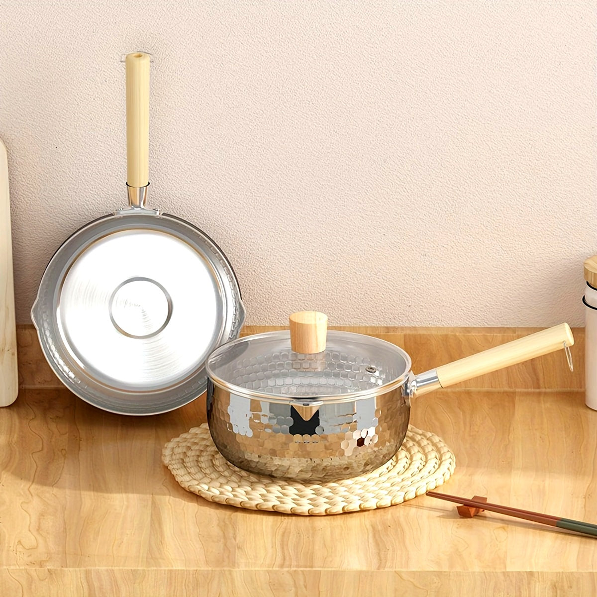 Stainless Steel Saucepan 1.5L Non-Coated for Cooking Soups and Meals