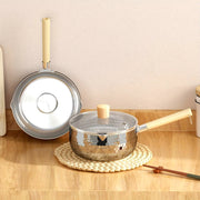 Премиум кастрюля из нержавеющей стали 304 - 1 шт., толстая, без покрытия для здорового приготовления, идеальна для супов и детских блюд