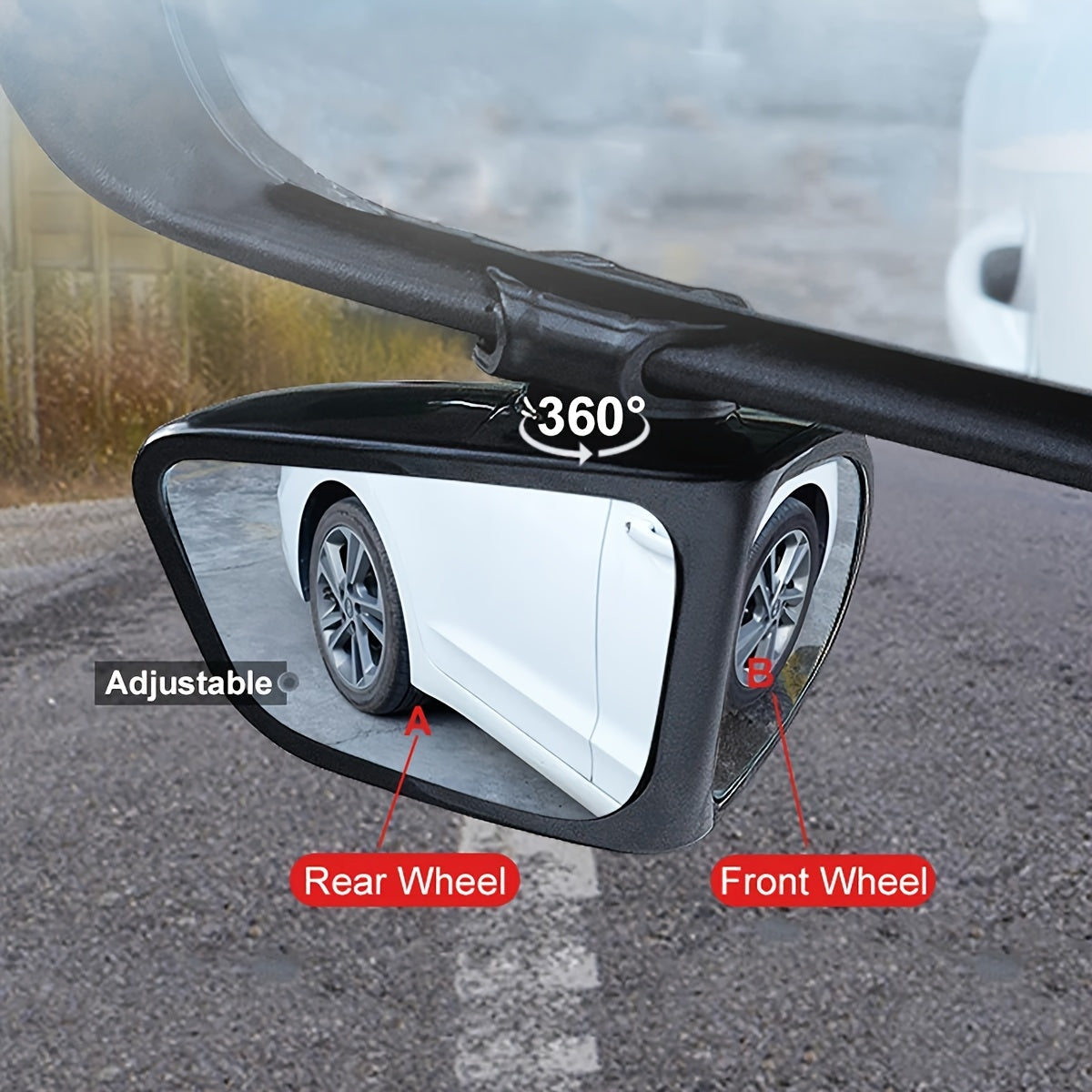2 Oval Blind Spot Mirrors for Cars Wide View Rotatable Flat Lenses