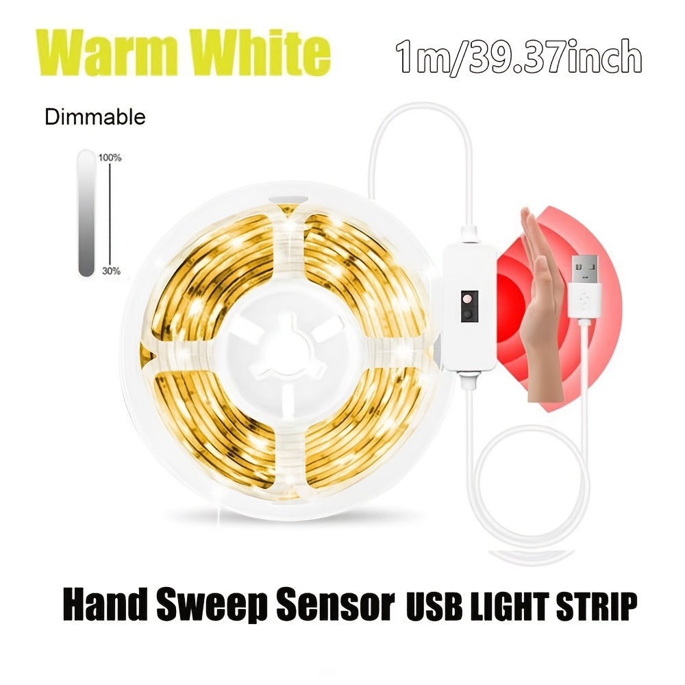 LED Strip Lights with Motion Sensor Dimmable USB Powered for Home and Office