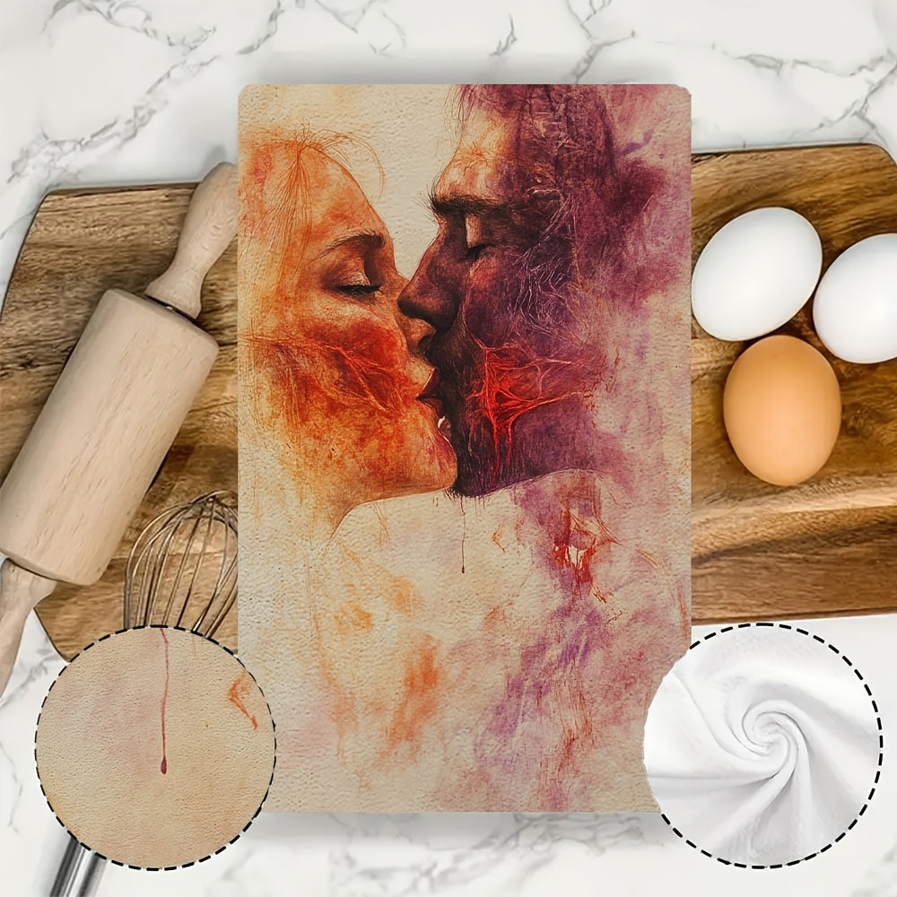 Juego de 2 toallas de cocina ultra suaves 16x24 pulgadas altamente absorbentes lavables a máquina