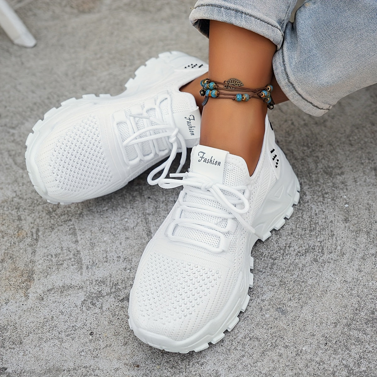 Women’s Light Pink Breathable Mesh Sneakers Low-Top Cushioned Comfortable Shoes