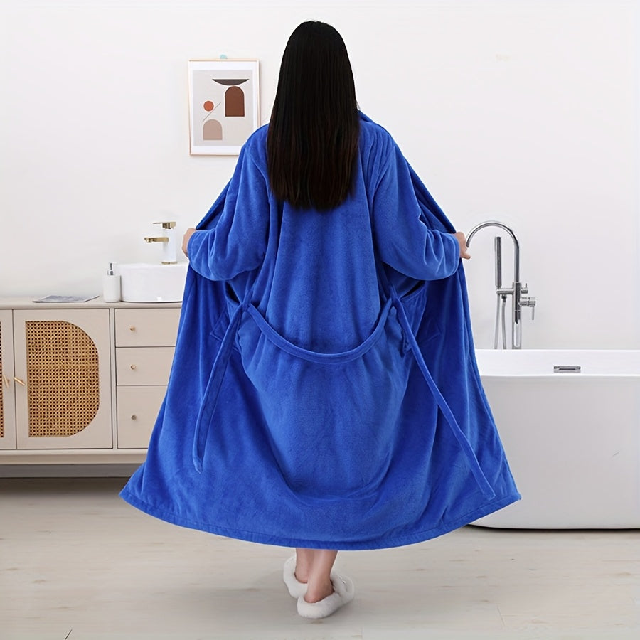 Men and Women Soft Coral Velvet Bathrobe Quick Dry Breathable Non-Shedding