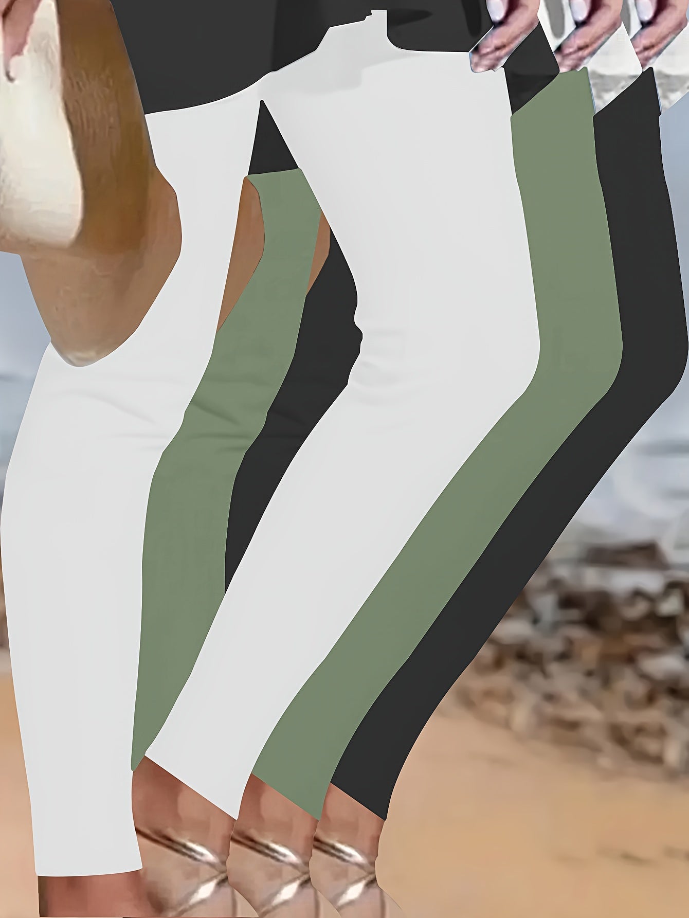 Plus-Size Athletic Leggings Set High-Waisted Yoga Pants Quick-Dry