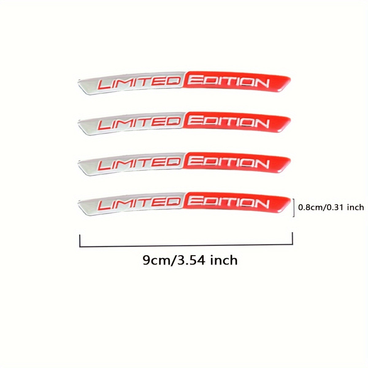 4 Pack Aluminum Car Wheel Hub Stickers Black Red Waterproof Scratch-Free Stickers