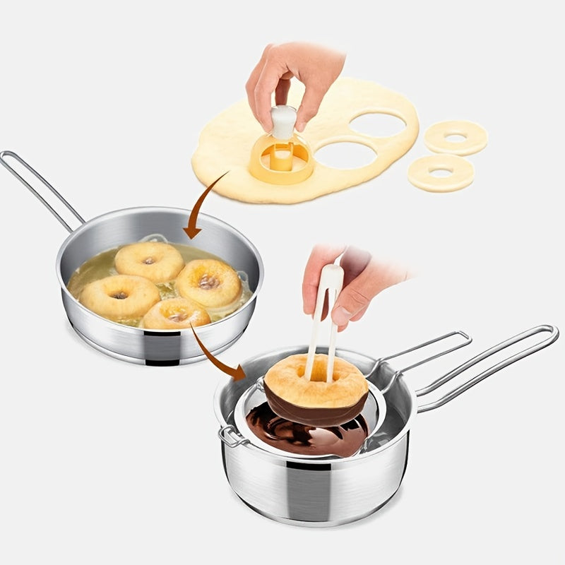 Dessert Baking Tools Set Including Pastry Cutter Stencil and Doughnut Mould