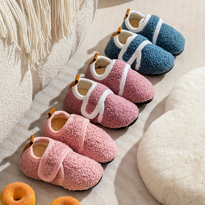 Zapatos de casa para niñas, antideslizantes, de algodón, cálidos, ligeros y casuales para otoño e invierno