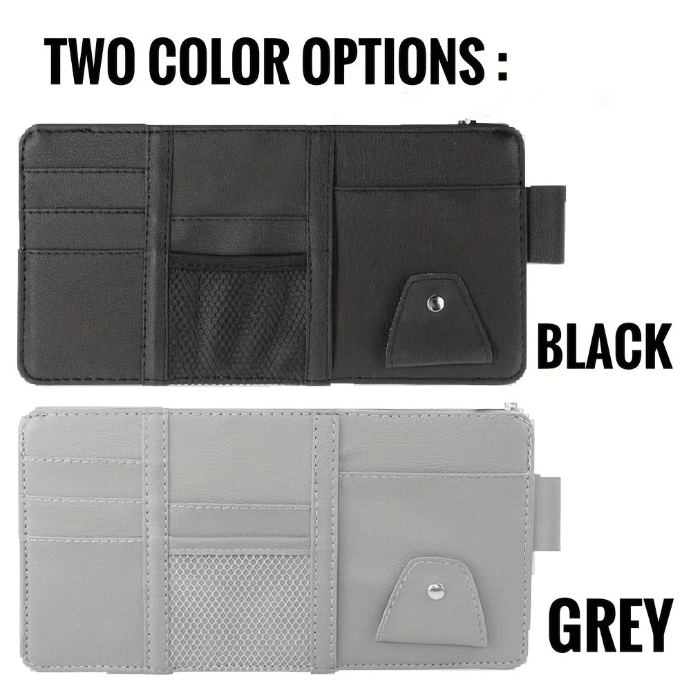 Car Sun Visor Organizer with Zipper Storage Bag Multi-Purpose Car Accessory