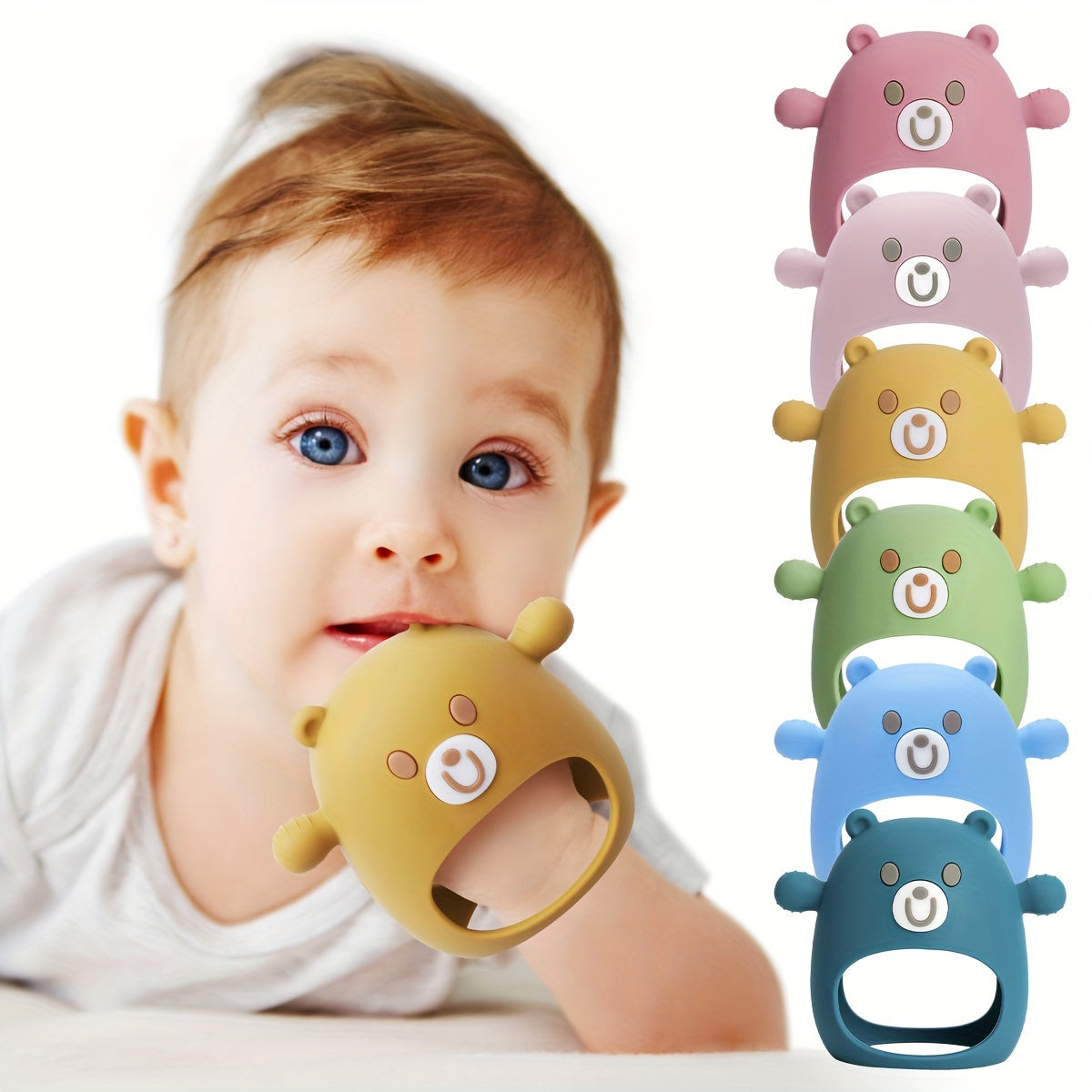 Silicone Teething Mitten for Babies 6 Months Plus BPA-Free Chew Toy Hand Soother