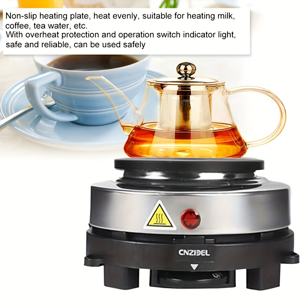 1 шт. Мини электрическая плита из нержавеющей стали мощностью 500 Вт, с кнопочным управлением, европейской вилкой и питанием 220-240 В. Батарея не требуется.