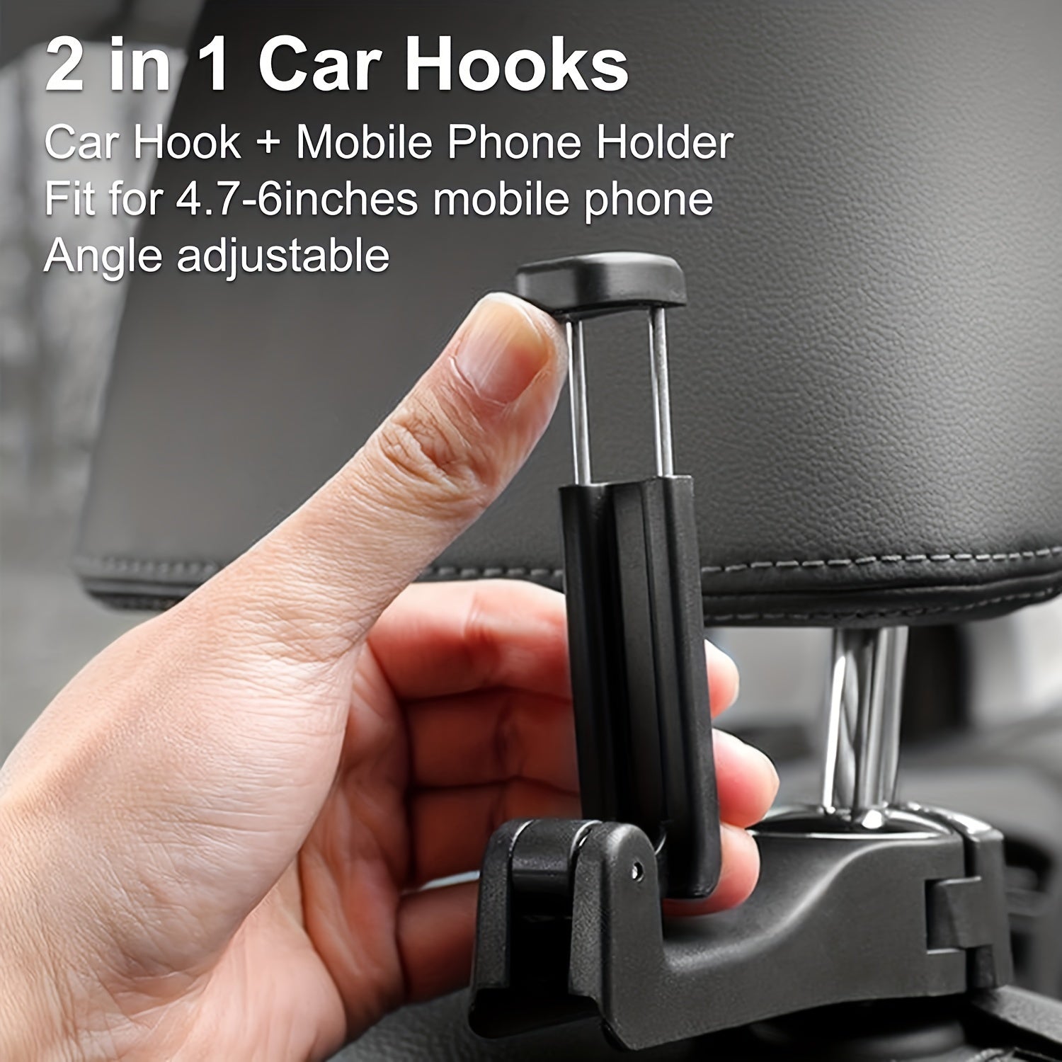Rear Seat Phone Holder Car Headrest Hook Multifunctional 360° Rotation