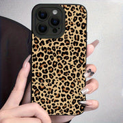 Leopard Print Phone Case for iPhone Samsung Redmi Anti-Fall Soft Thickened