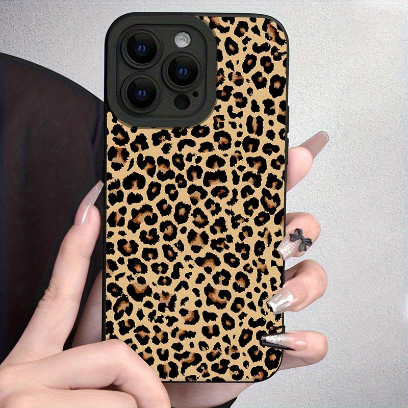 Leopard Print Phone Case for iPhone Samsung Redmi Anti-Fall Soft Thickened