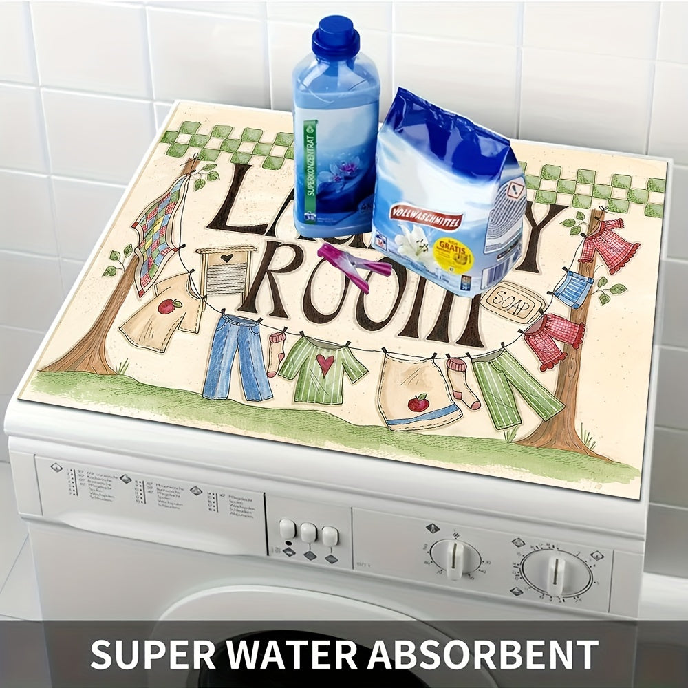Waterproof Fast-Drying Laundry Room Countertop Drying Mat Polyester Cover Dust Prevention