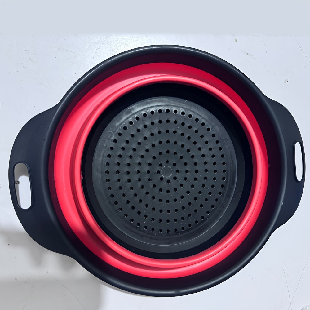 Silikon Suv Olib Tashuvchi Savatlar To'plami - 2 Ta Yumaloq Qaytariladigan Kolandlar va Lavabo Filtrlari, Oshxonada Makaron, Salat, Sabzavot va Mevalarni Suvini Olib Tashlash uchun Mukammal - Katta va Kichik O'lchamlar, Ko'p Funktsiyali Oshxona Asbobi