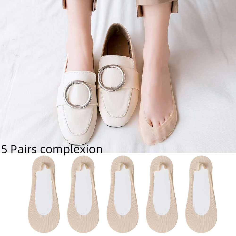 Ayollar uchun ko‘rinmas, sirpanmaydigan tizzaga qadar bo‘lgan paypoq, 5 ta, yengil, nafas oladigan