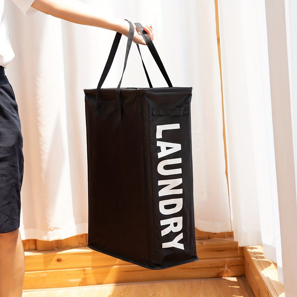 Collapsible Laundry Hamper with Handles 45L Capacity for Small Spaces