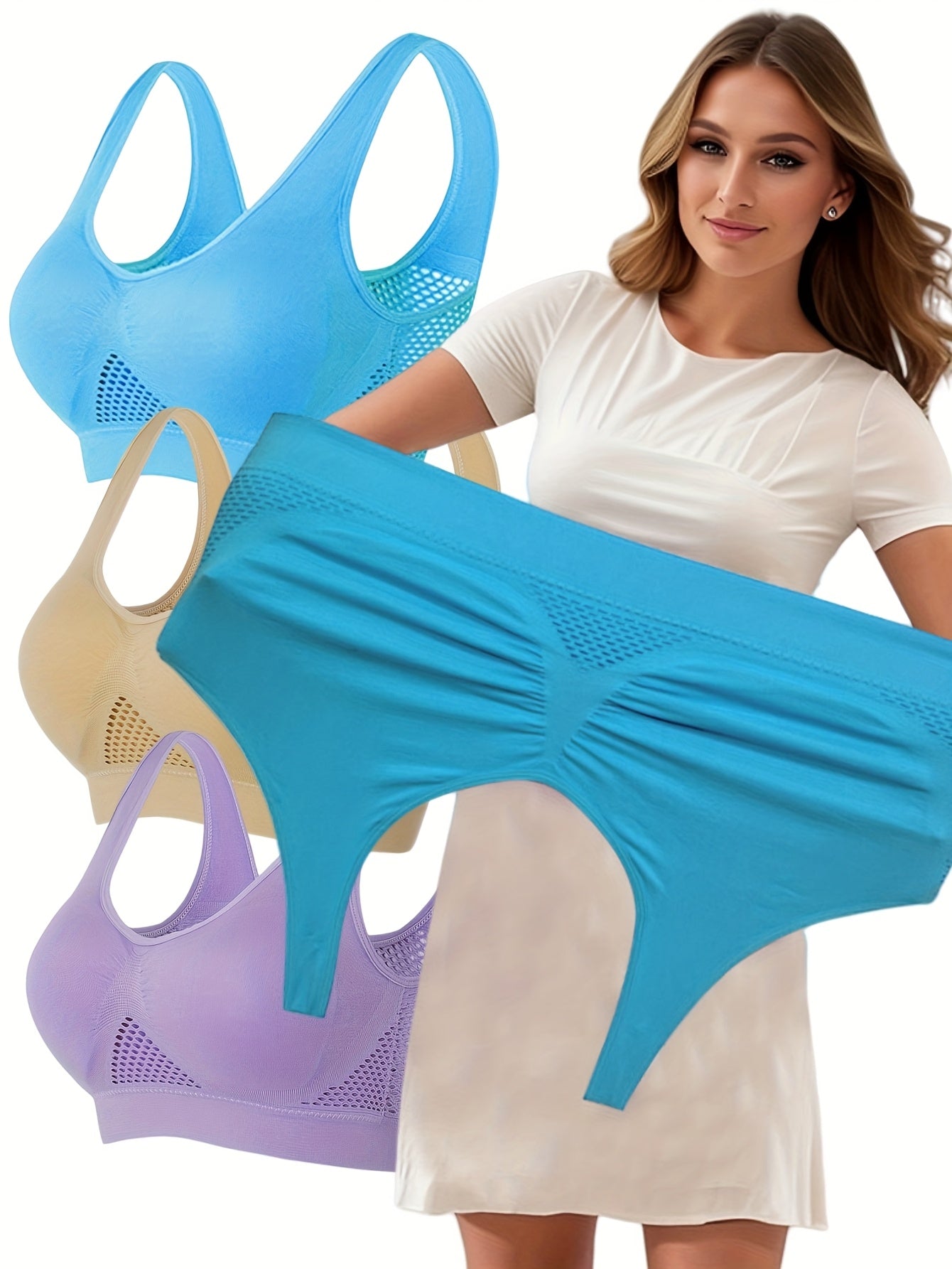 Women's Plus Size Sports Bra Hollow-Out Support Padded Running Activewear