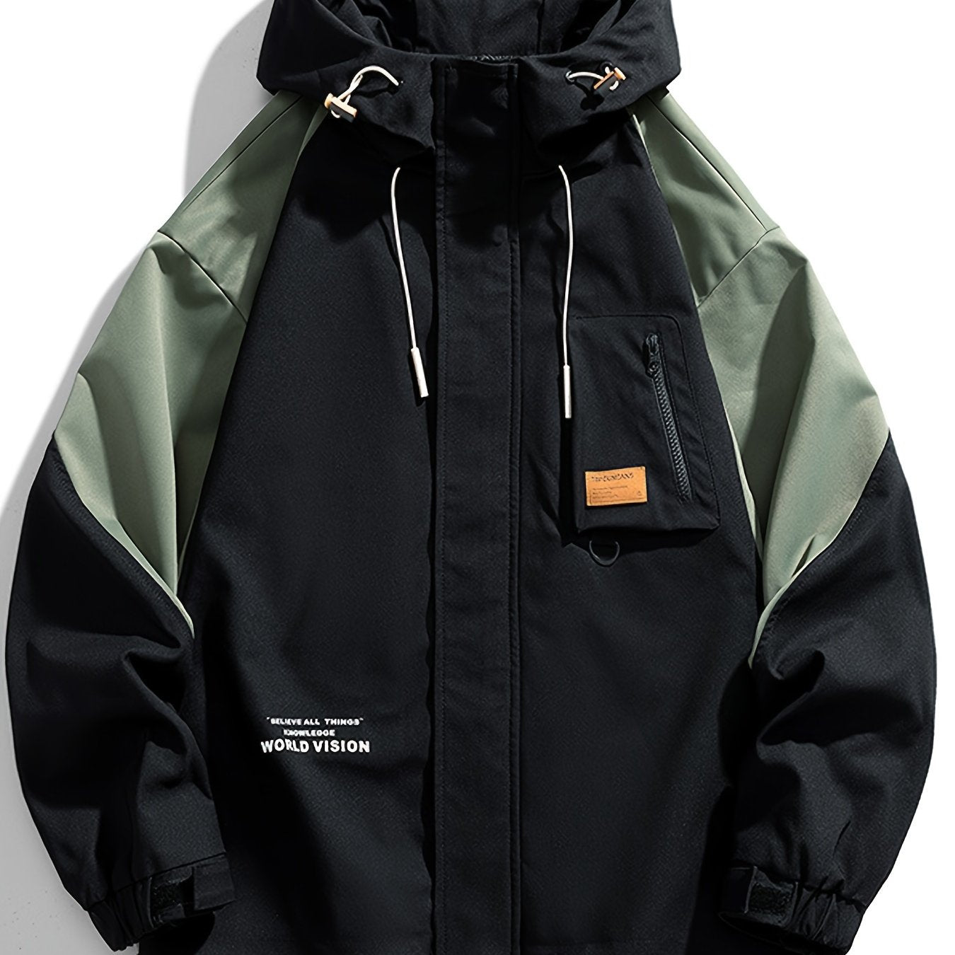 Erkaklar bahor va kuz Jahon ko'rinishi xat matnli shamol o'tkazmaydigan kurtka, ochiq havoda faoliyatlar uchun ideal.