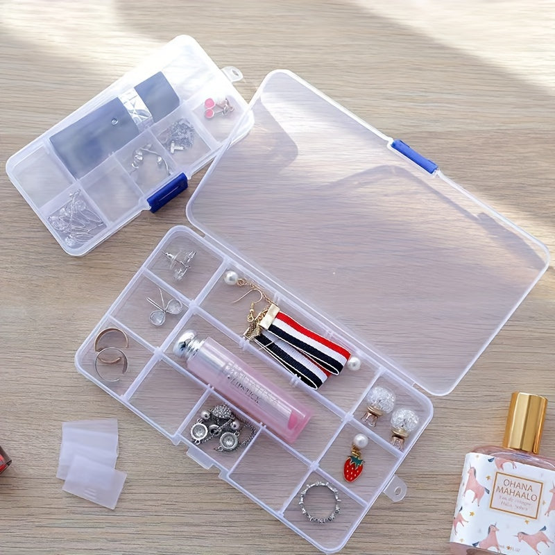 Detachable 15-Grid Clear Storage Organizer for Jewelry Makeup Nails Screws