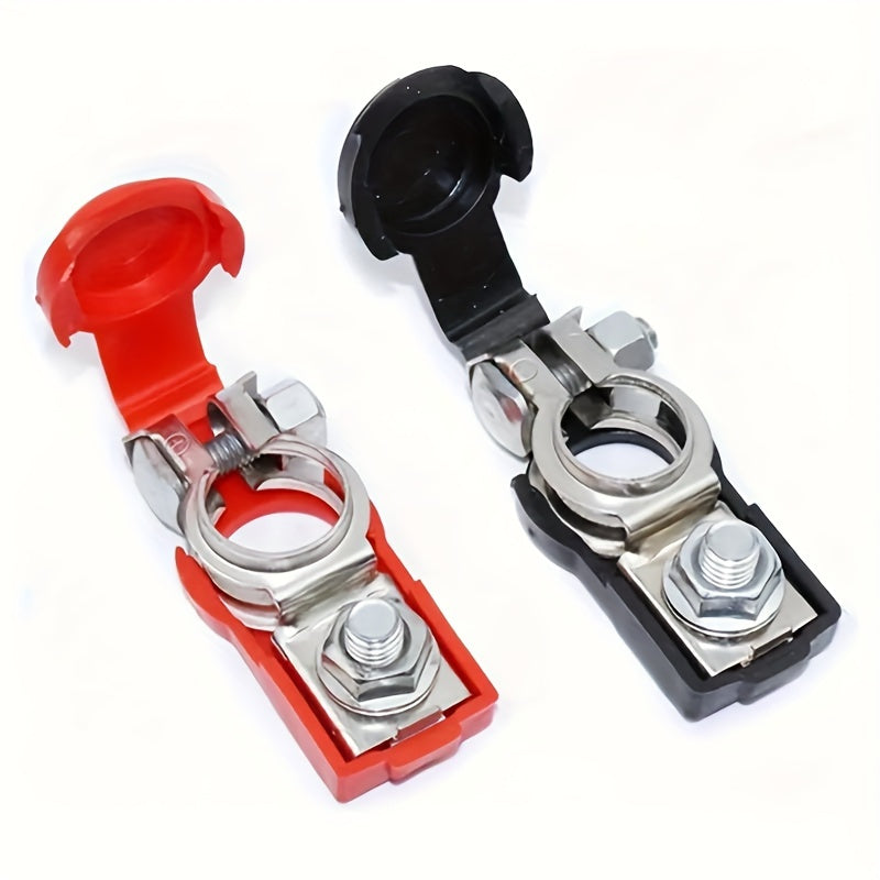 2pcs Universal Car Battery Terminal Clamps Red Black Large Battery Connectors