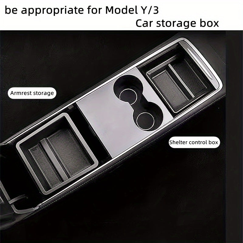 Car Interior Storage Box Set for Tesla Model Y and 3 Center Console Organizer
