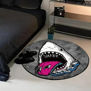 Коврик для пола с изображением акулы, круглый, мягкий, вязаный, нескользящий, из полиэстера, для использования в помещении, домашний декор