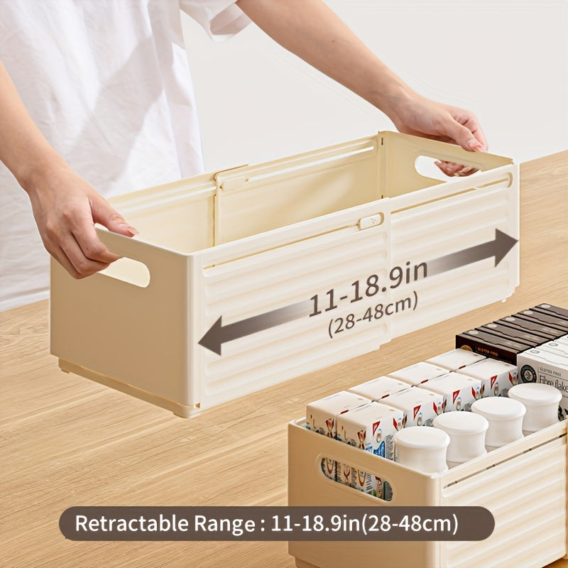 Caja de almacenamiento de ropa expandible con recipiente de plástico retráctil para cocina, dormitorio, baño y oficina