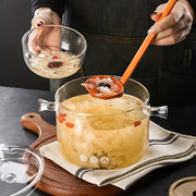 Mini Glass Soup Pot Bowl High Borosilicate Transparent Cooking Pot for Home Use