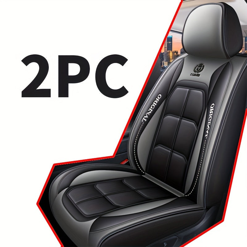 2pcs Front Car Seat Covers Leather Fit for Driver and Passenger Seats