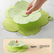 Cubierta de desagüe con forma de flor de cerezo con sello ant odor y recolector de cabello para baño