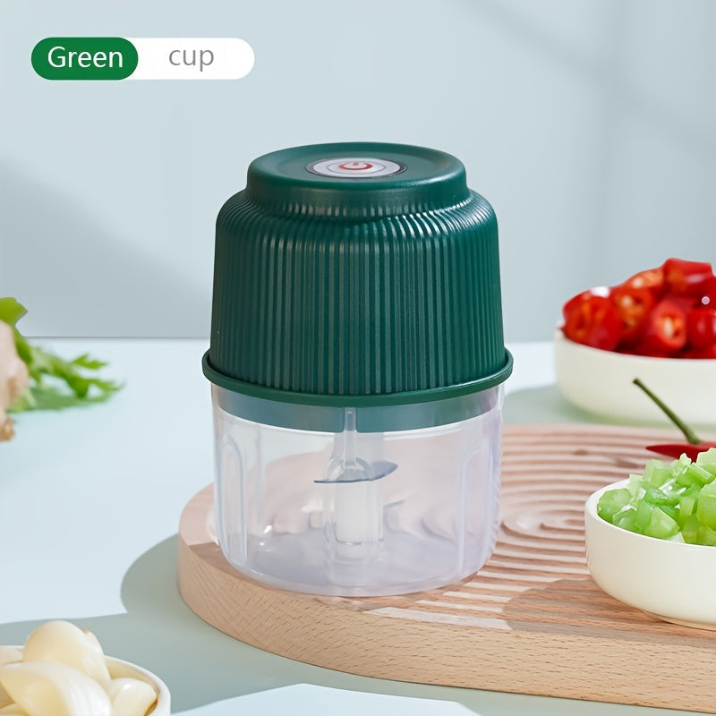 Portable Electric Garlic Chopper 260ml Glass Container USB Rechargeable Outdoor BBQ