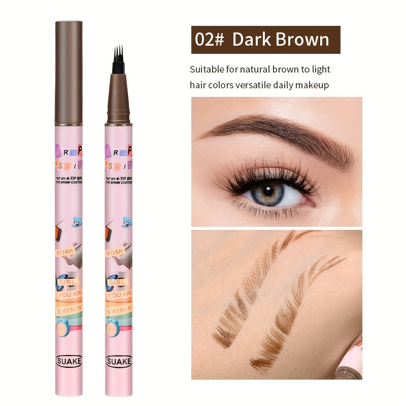 Lápiz de cejas impermeable de secado rápido para mujer, resistente a manchas, rellenadores