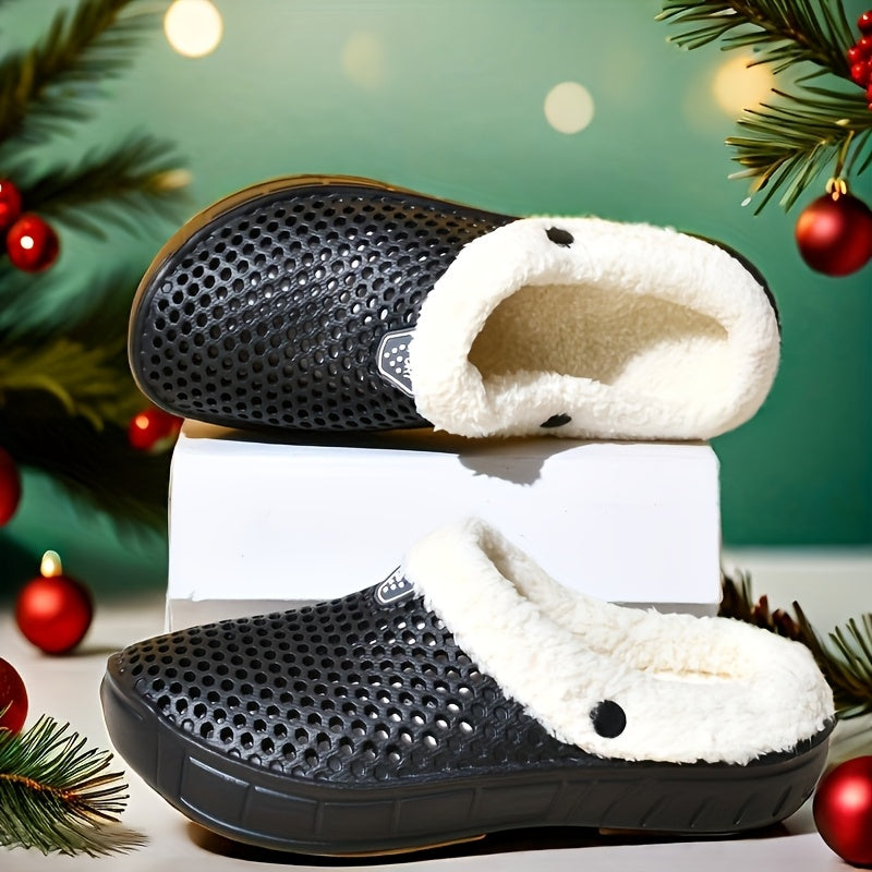 Women's Men's Winter EVA Indoor Outdoor Slippers with Plush Fleece