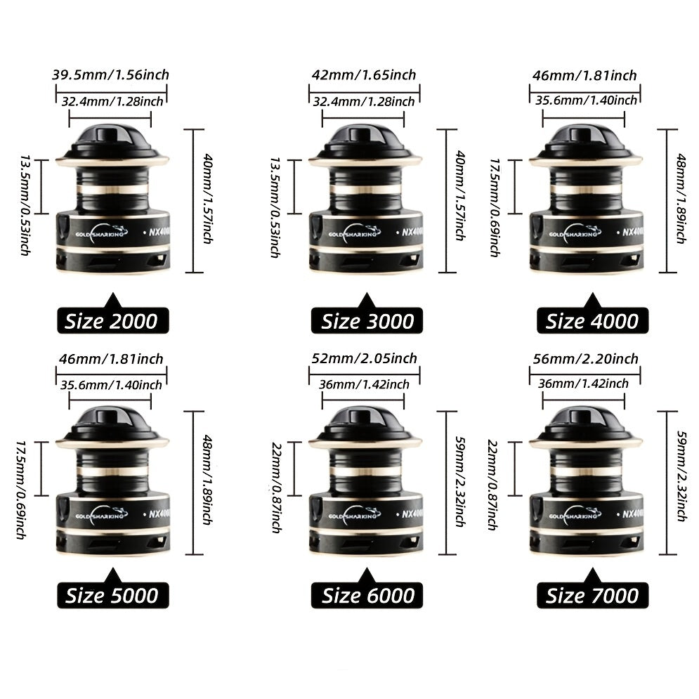 Metal Spinning Fishing Reel 14 Ball Bearings Long Casting Freshwater Black