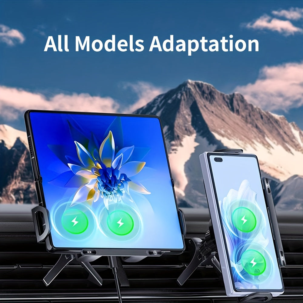 Soporte de coche con carga rápida inalámbrica para teléfonos con pantalla plegable de hasta 15W