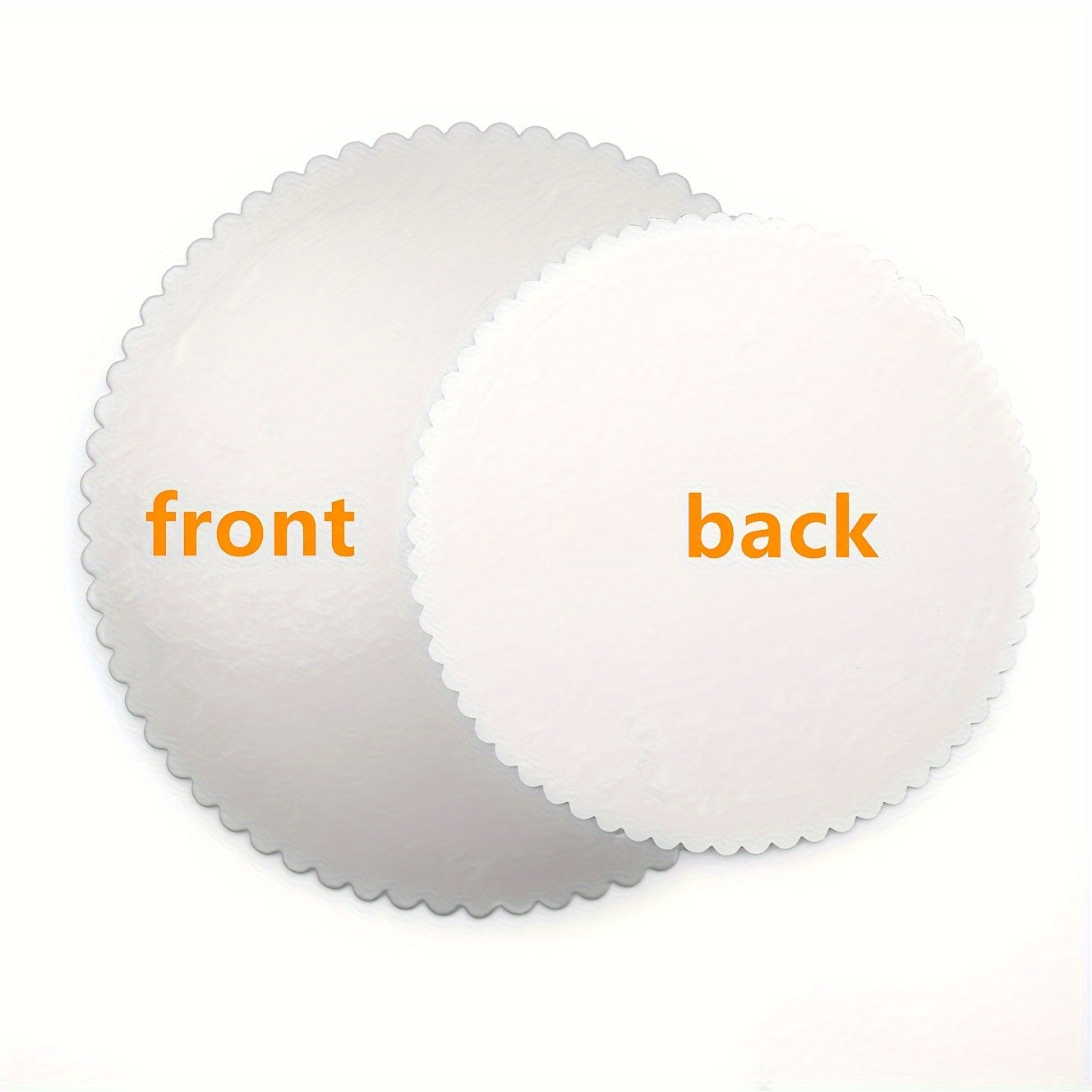 Set of 10 Silver Round Cake Boards with Scallop Edge, Disposable, Grease Proof