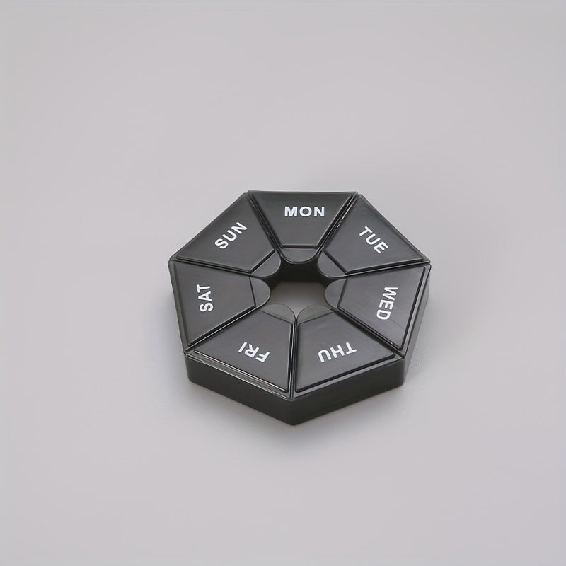 Women's Polypropylene Weekly Pill Organizer Compact 7-Compartment Multi-Color