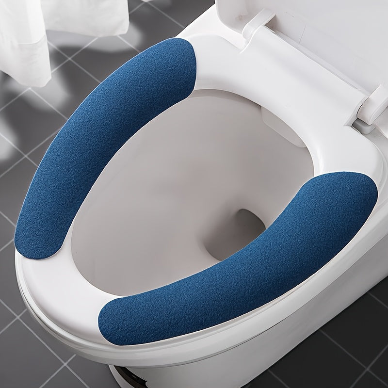 Universal Washable Toilet Seat Cover with Adhesive Non-Slip Mat