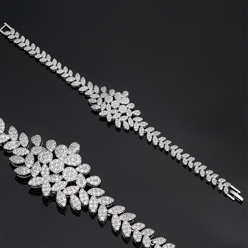 Yuvdoʻzlik zargarlik toʻplami Arabesk uslubida toʻy aksessuarlari taqinchoq, quloq taqinchoq, uzuk, bilaguzuk ayollar uchun