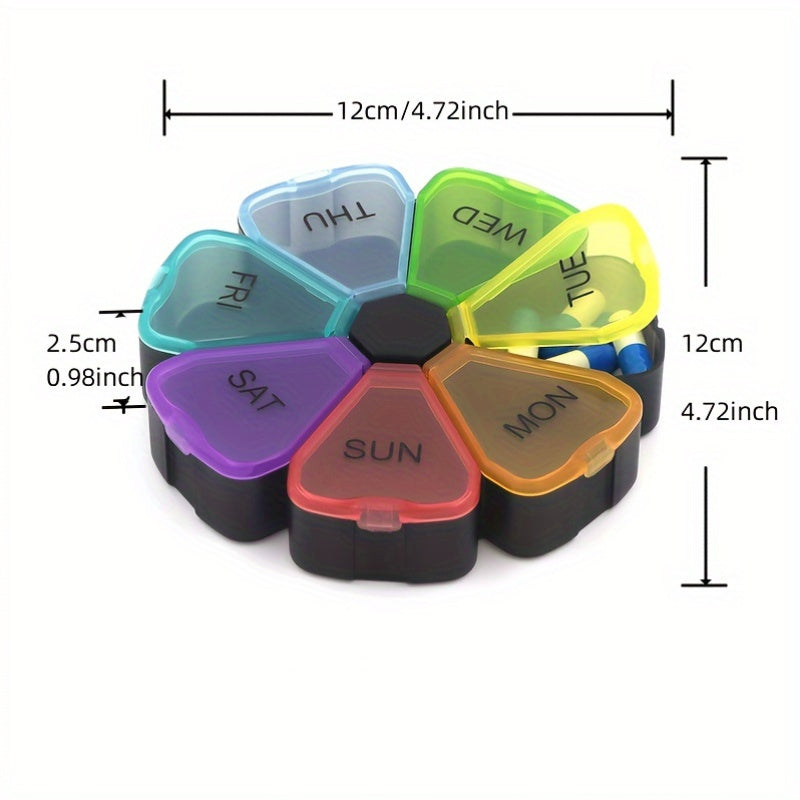Large Capacity Weekly Pill Organizer Box with Daily Compartments BPA Free