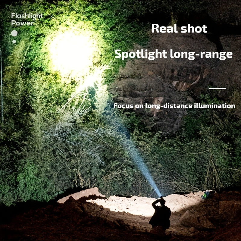 USB Rechargeable Headlamp with 5 LEDs, Dimmable, Hands-Free, Outdoor Camping Fishing Hunting