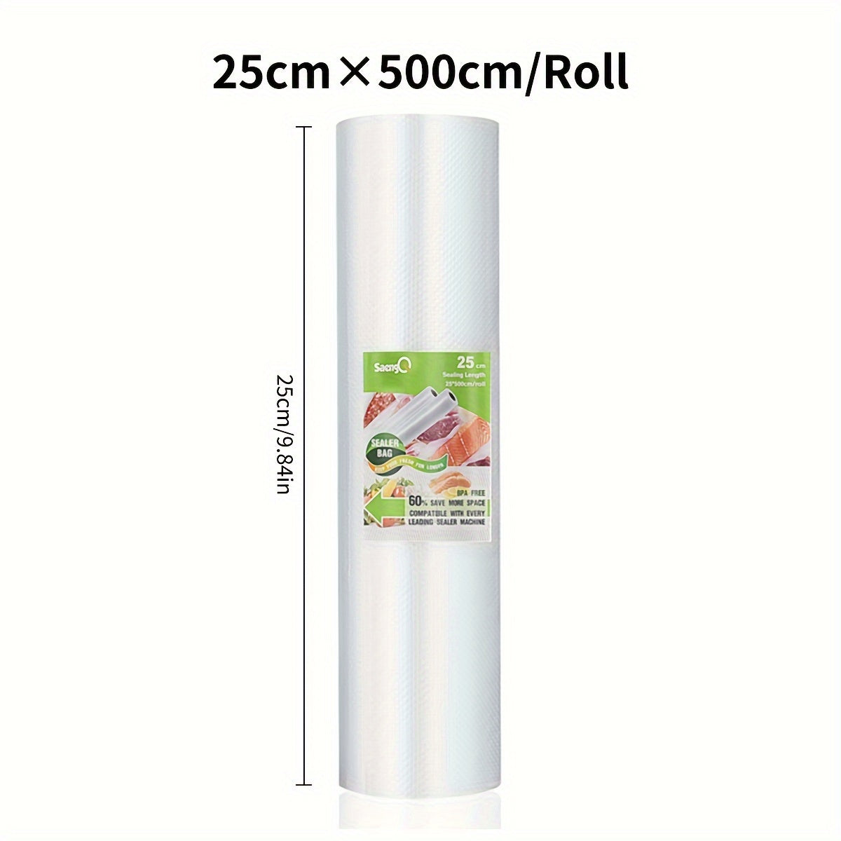 Bolsa desechable transparente de textura en rollo con malla para almacenamiento y organización de alimentos