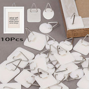 Ganchos de pared de plástico, pack de 10 con respaldo adhesivo para almacenamiento en el hogar