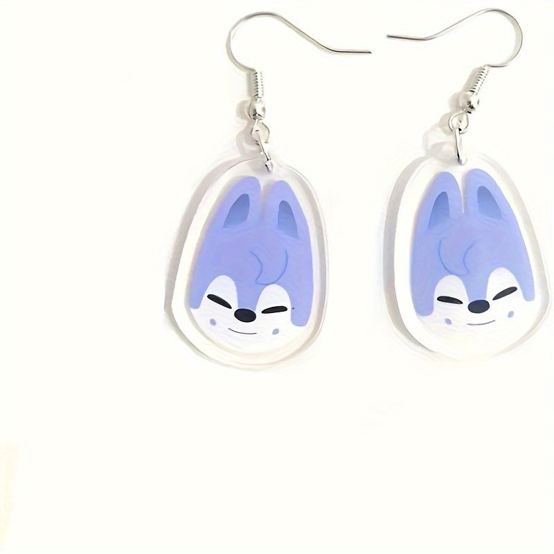 Acrylic Animal Drop Earrings Hypoallergenic Cartoon Style for Women and Girls