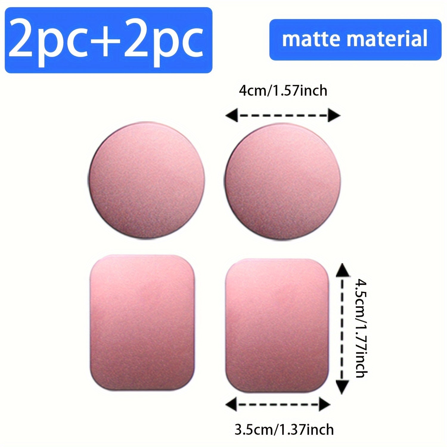 10 Sets Phone Accessories Magnetic Sheets Circular Rectangular Stainless Steel Gold