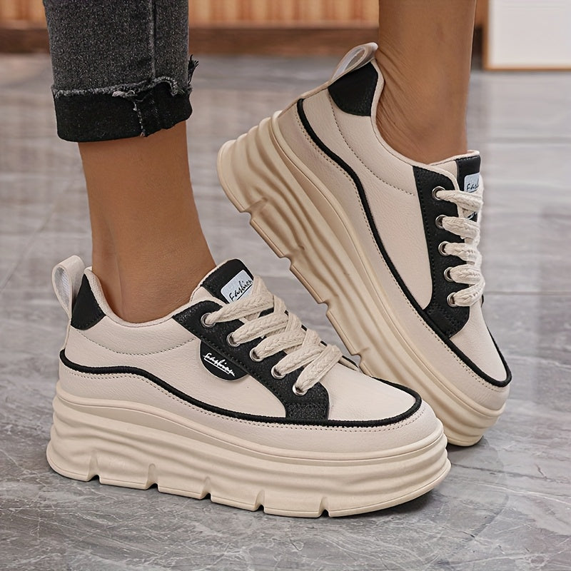 Ladies' Casual Sports Shoes With Thick Sponge Sole Plus Size Patchwork