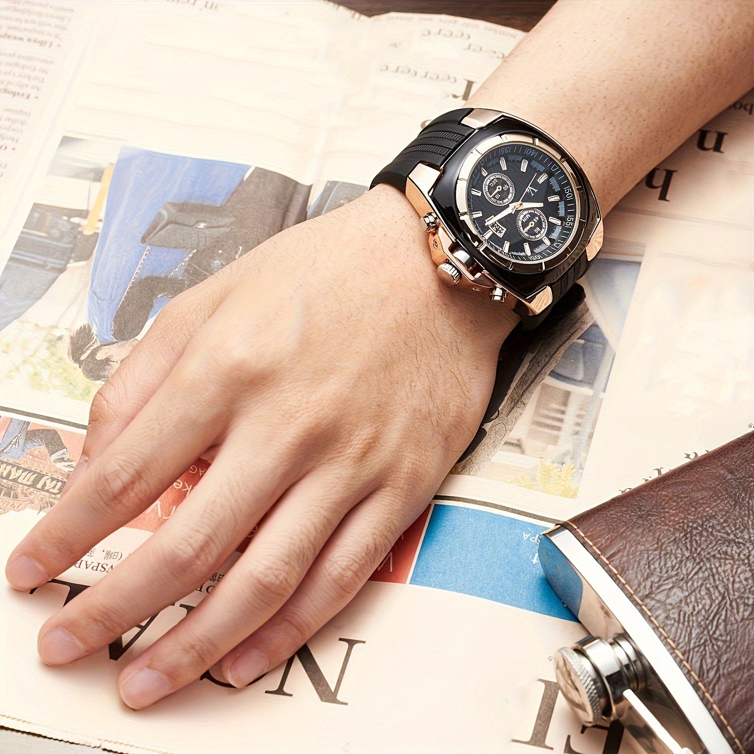 Unisex Digital Sports Watch Silicone Strap Multi-Time Zone Display