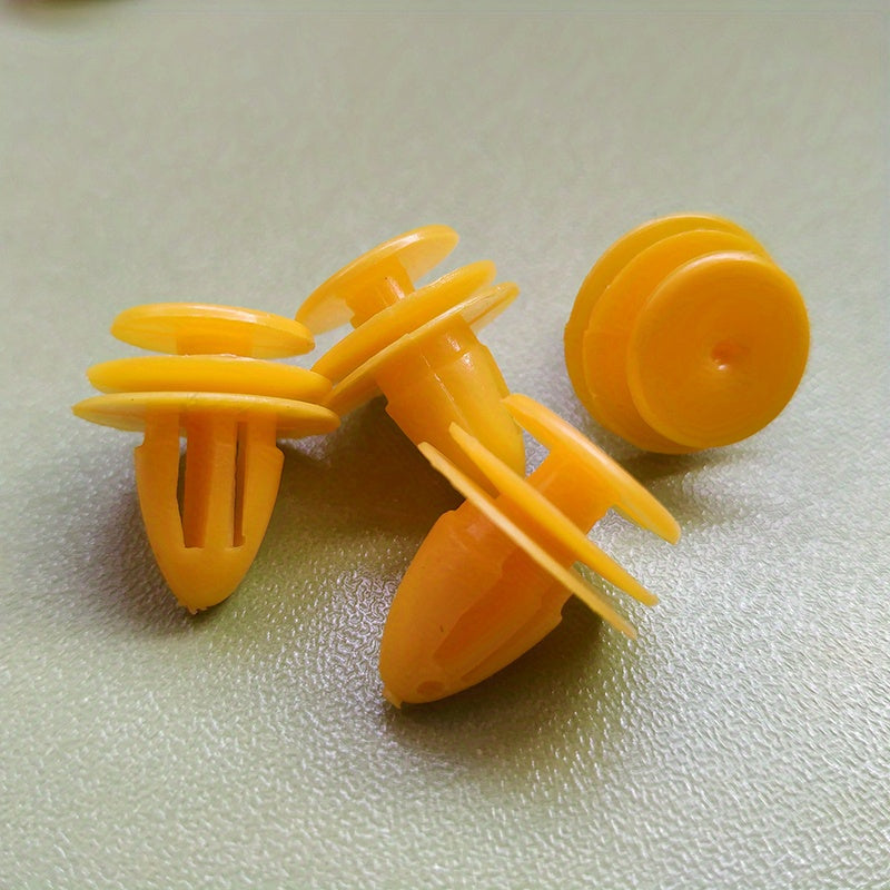 50 Pcs Yellow Plastic Rivet Clips Auto Door Trim Fasteners 9mm